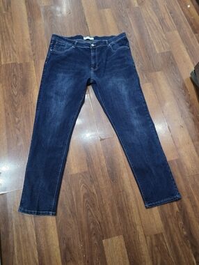 Refinery Republic Mens Dark Wash Straight Leg Denim Jeans 40x32 Streetwear Moto